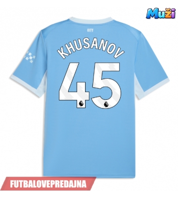 Lacne Muži Futbalové dres Manchester City Abdukodir Khusanov #45 2026-27 Krátky Rukáv - Domáci